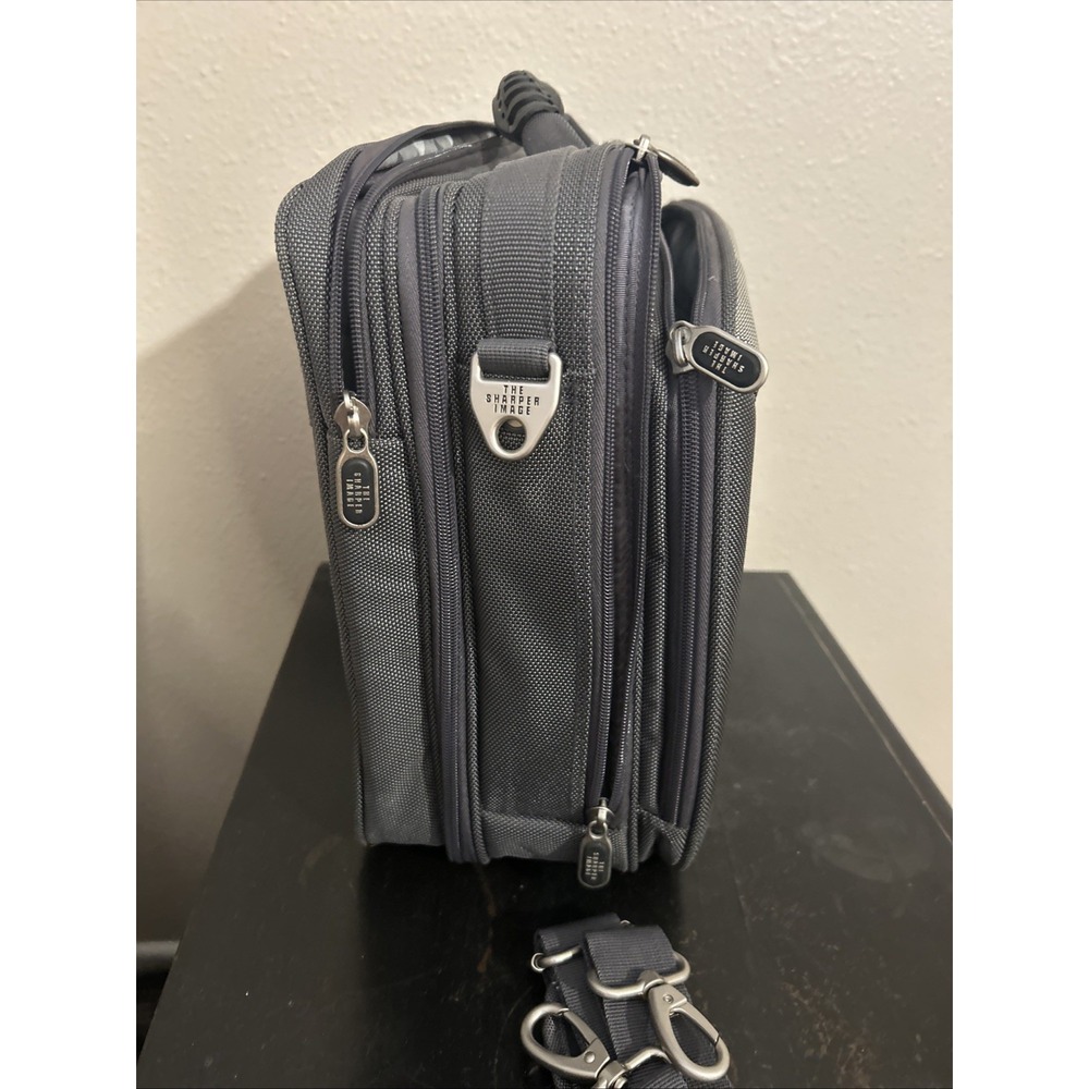 Sharper Image Carry On Laptop Bag TSA Approved Silver & Grey Travel - Picture 7 of 11